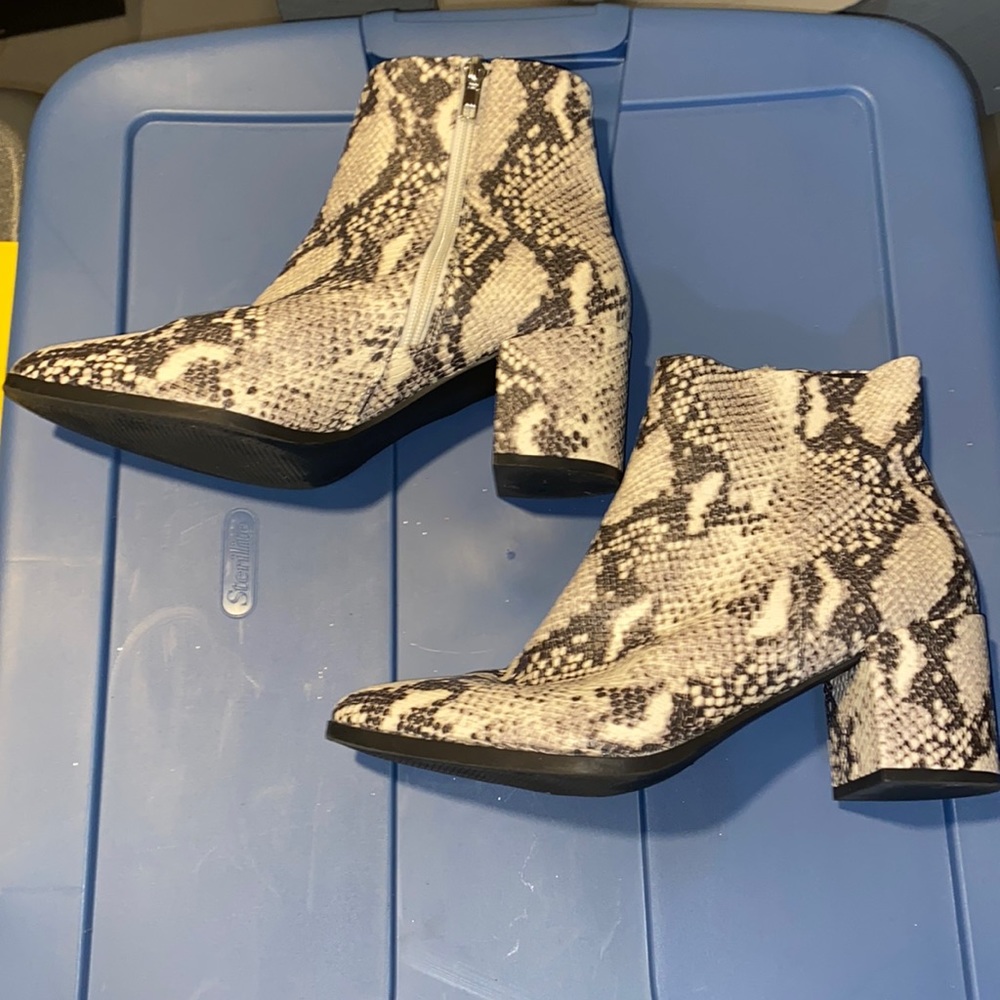 Steve Madden snakeskin booties